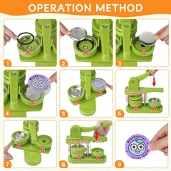 DBREAKS 58 mm Button Machine, Button Badge Maker Machine, 120 Pieces Badge Press Badge with Buttons & Picture & Circle Cutter, DIY Button Press Machine, Pin Badge Making Button Sets