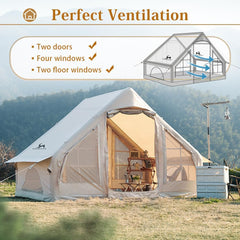 JOMAILIEEL InflatableTent 4-6 Person Waterproof Family Tent,Easy to Set Up Inflatable Tent with Storage Bag,Air Pump Camping Tent for Outdoor, Camping, Hiking