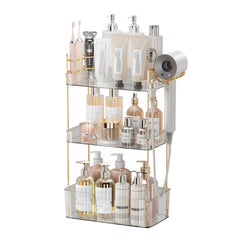 Bathroom Counter Organizer with Hair Dryer Holder