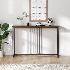 Modern Console Table, Narrow & Long Sofa Table with a Stable Steel Frame