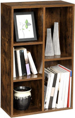 5 Cube Bookcase, Wooden Bookshelf with 5 Compartments, Floor Standing Storage Unit for Files, Decor, In Study, Living Room, Bedroom, bookshelves