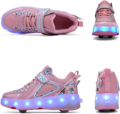 Mylindde Kids Roller Skates Shoes, 4 Wheels Roller Shoes,