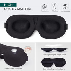 Sleep Mask 100% Blackout 3D Contoured Sleep Eye Mask