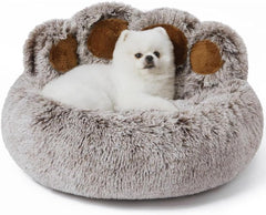 Calming Dog and Cat Bed,Indoor High Cushion Dog Bed, Round Fluffy Pet Bed