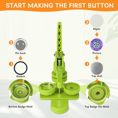 DBREAKS 58 mm Button Machine, Button Badge Maker Machine, 120 Pieces Badge Press Badge with Buttons & Picture & Circle Cutter, DIY Button Press Machine, Pin Badge Making Button Sets
