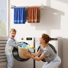Mylindde Wall Mounted Drying Rack, Foldable Wall Mount Laundry