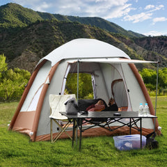Umbalir Upgrade Inflatable Camping Tent with Pump, Easy Setup 4 Season Glamping Tent, 2-4 Persons Waterproof Windproof Outdoor Self-Supporting Air Tent-7.8FT x 7.8FT x 5.6FT