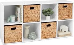 8-Cube Style Storage Organizer – 28.5cm Shelf Openings, Multi-Use as Bookcase & Display Shelf, Customizable (White)