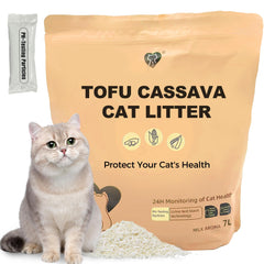 Cat Litter, 6Pcs Total 15kg Tofu Cassava, Non-Stick, PH Monitor
