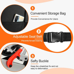 Super Lightweight (Only 19lbs) Portable Transit Travel Wheelchair