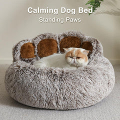 Calming Dog and Cat Bed,Indoor High Cushion Dog Bed, Round Fluffy Pet Bed