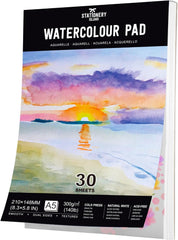 Watercolour Paper A4 Pad, 32 Sheets Water Colour Paper 300gsm