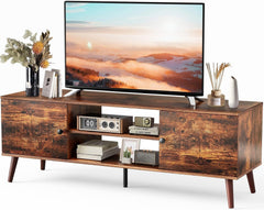 TV Stand for 55 60 inch TV, Modern Mid Century Entertainment Center with Storage