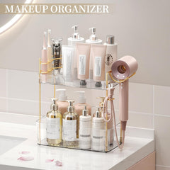 Bathroom Counter Organizer with Hair Dryer Holder
