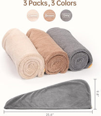 3 Pack Hair Drying Towels