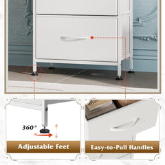 Dresser with 4 Drawers, Storage Tower, Organizer Unit, Fabric Dresser for Bedroom, Hallway, Nesting Tables, Entryway, Closets, Sturdy Steel Frame, Wood Top, Easy Pull Handle