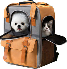 Cat Carrier,Cat Soft-Sided Carrier bag for Cats,Pet Backpack with Three-Sided Breathable Mesh&Removable Mat and Inner Safety Leash (Green)