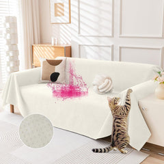 Mylindde Chenille Sofa Covers, Washable Geometric Jacquard Bohemian Couch Cover