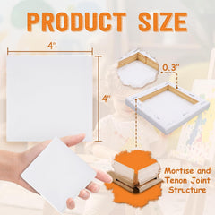 9Pcs Canvas and Easel Set, 10x10cm
