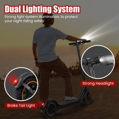 Electric Scooter, 500W Motor, Up to 17-20MPH &19-21 Miles, Commuter Escooter, Foldable E-Scooter for Adults with APP and Dual Braking System Escooter(Orange/Grizzly/Black)