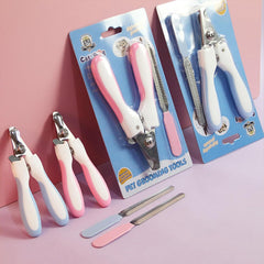 Cat Nail Clipper Set with Nail File, Safety Lock & Guard