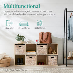 8-Cube Style Storage Organizer – 28.5cm Shelf Openings, Multi-Use as Bookcase & Display Shelf, Customizable (White)