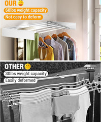 Mylindde Wall Mounted Drying Rack, Foldable Wall Mount Laundry