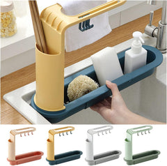 Soap Sponge Drain Rack Storage Basket Bag Faucet Holder Adjustable Holder