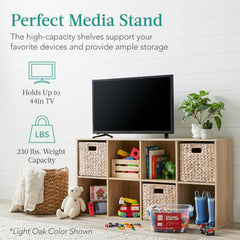 8-Cube Style Storage Organizer – 28.5cm Shelf Openings, Multi-Use as Bookcase & Display Shelf, Customizable (White)