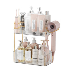 Bathroom Counter Organizer with Hair Dryer Holder