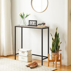 Narrow Console Table, 75cm Small Entryway Table for Hallway, Bedroom, Living Room, Foyer, Long Entryway (Greige)