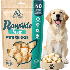 Dog Treats, Rawhide Sticks Wrapped with Chicken, 10 Count