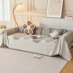 Mylindde Chenille Sofa Covers, Washable Geometric Jacquard Bohemian Couch Cover