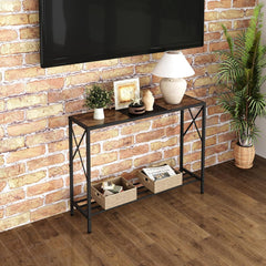 106cm Console Table, sofa table Narrow Sofa Table for Entryway, Industrial Side Table for Hallway, Living Room, Bedroom, Sturdy and Stable, Easy to Assemble, K106