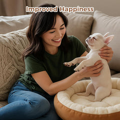 Round Fluffy Plush Pet Bed for Dogs & Cats