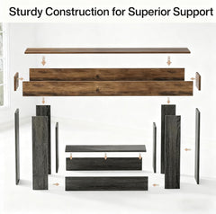 120cm Console Table, Rustic 2-Tier Entryway Table with U-Form Base, Slim Long Wooden Sofa Table for Behind Couch, Living Room, Hallway & Foyer