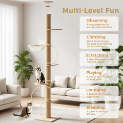 Cat Tree for Indoor Cats, 5 Level Cat Climbing Tower