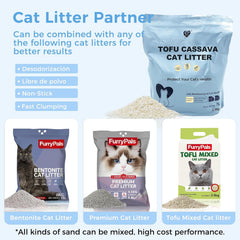 Cat Litter, 6Pcs Total 15kg Tofu Cassava, Non-Stick, PH Monitor