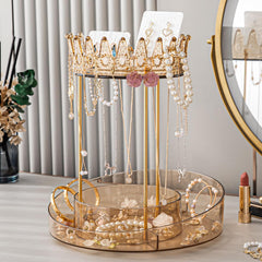 360° Rotating Crown Jewelry Organizer
