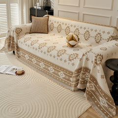 Mylindde Chenille Sofa Covers, Washable Geometric Jacquard Bohemian Couch Cover