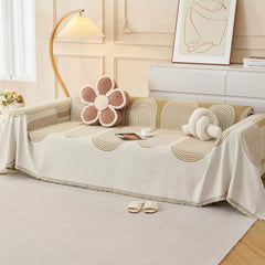 Mylindde Chenille Sofa Covers, Washable Geometric Jacquard Bohemian Couch Cover