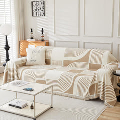 Mylindde Chenille Sofa Covers, Washable Geometric Jacquard Bohemian Couch Cover