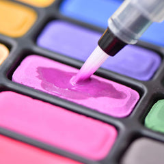 Watercolor Paint Set (36 colors, bread, 1 aquatic brush, 1 brush and mixing palette in an iron box)