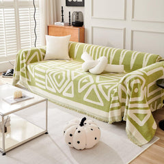 Mylindde Chenille Sofa Covers, Washable Geometric Jacquard Bohemian Couch Cover