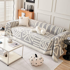 Mylindde Chenille Sofa Covers, Washable Geometric Jacquard Bohemian Couch Cover