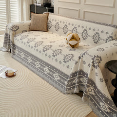 Mylindde Chenille Sofa Covers, Washable Geometric Jacquard Bohemian Couch Cover