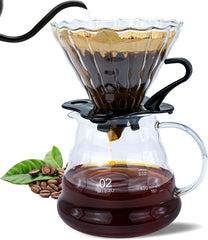 MIBRU V60 Drip Coffee Set Drip Coffee Maker Set Professional Coffee Machine Drip Set of 3 Drip Utensils Drip Coffee Machine, Fast Brewing Specialist طقم بالتقطير