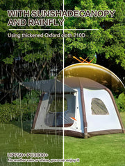 DanCoom aufblasbare Zelt mit Veranda, 2/4/6/8 Personen Familie Hütte Zelte für Camping, Big Air Haus Zelt enthält Rainfly,einfache Einrichtung große aufblasen Zelte, Glamping Zelte große Apsis.