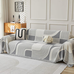 Mylindde Chenille Sofa Covers, Washable Geometric Jacquard Bohemian Couch Cover