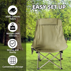 Ultralight Folding Portable Camping Chair with Built-in Headrest